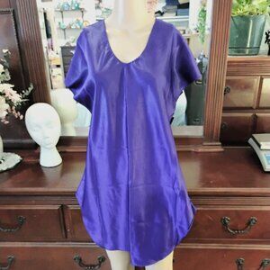 Purple Satin Finish Sleepwear Gown